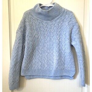 Osh Kosh B’gosh Girls Chenille Sweater Blue Sz 6 6X Mock Neck Comfy Very Soft
